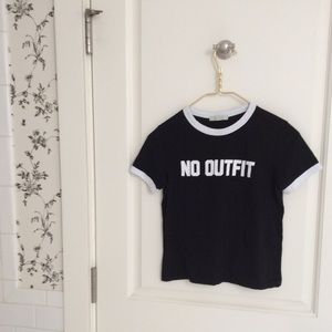 Zara Anti Fashion Statement Ringer Tee